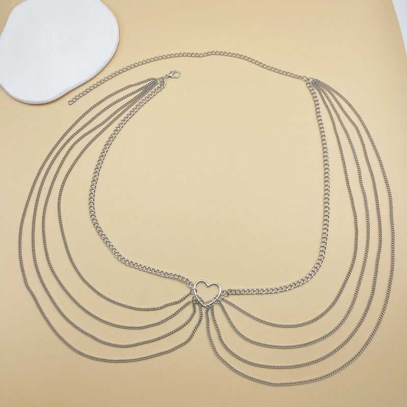 Sexy Beach Bikini Thin Belly Chain Simple Geometric Exaggerated Fringe Waist Chain Jewelry