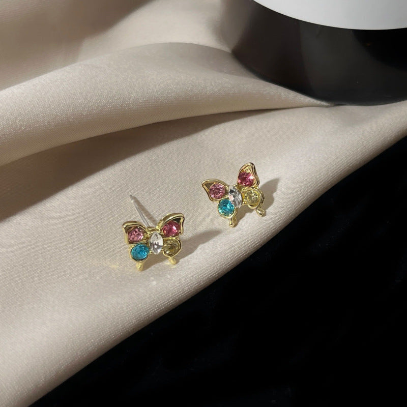 Colorful Rhinestone Butterfly Earring