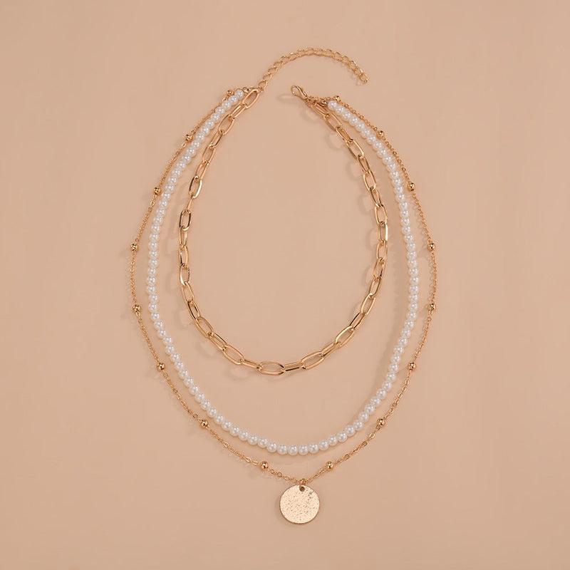 Multi Layer Love Pearl Chain Necklace