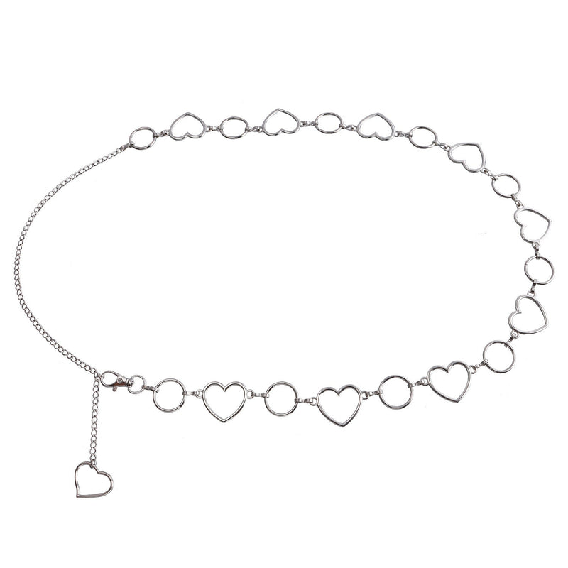 Double Hollow Metal Heart Waist Chain Women