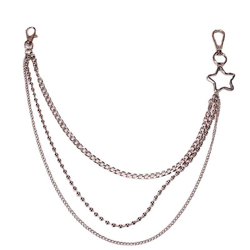 Geometric Multi-layer Waist Chain Hollow Cross Pants Chain