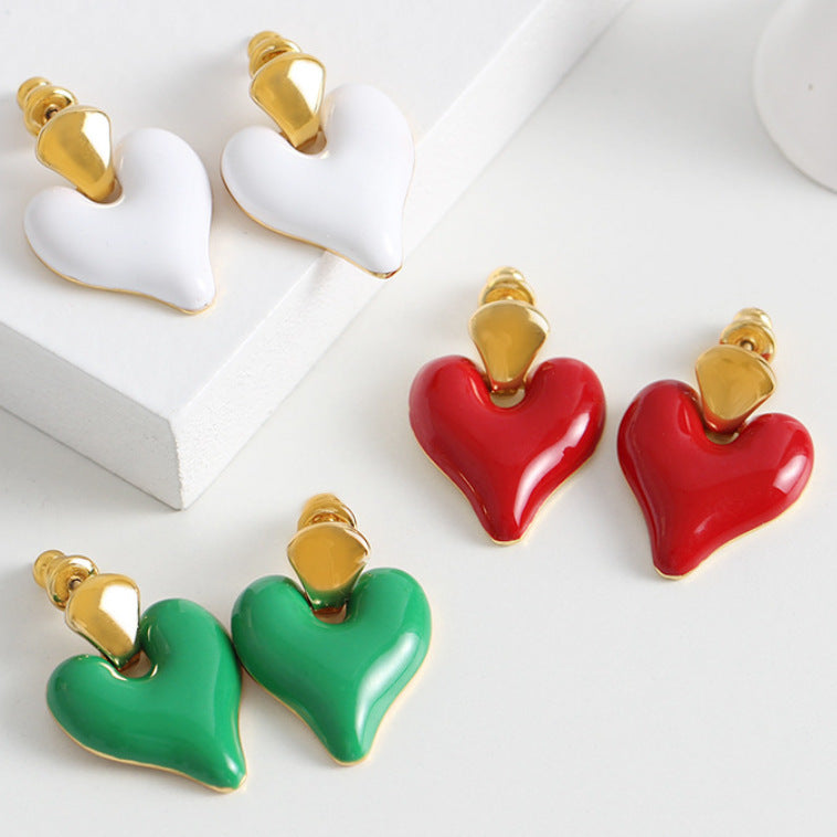 Love Heart Dangle Earrings
