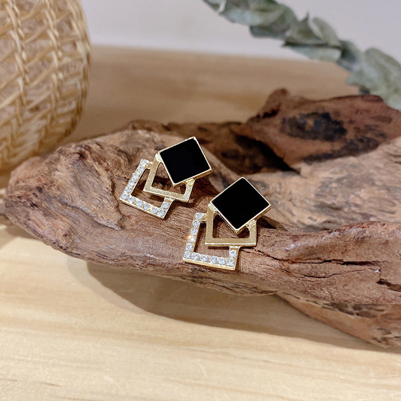 Geometric Hollow square Stud Earrings