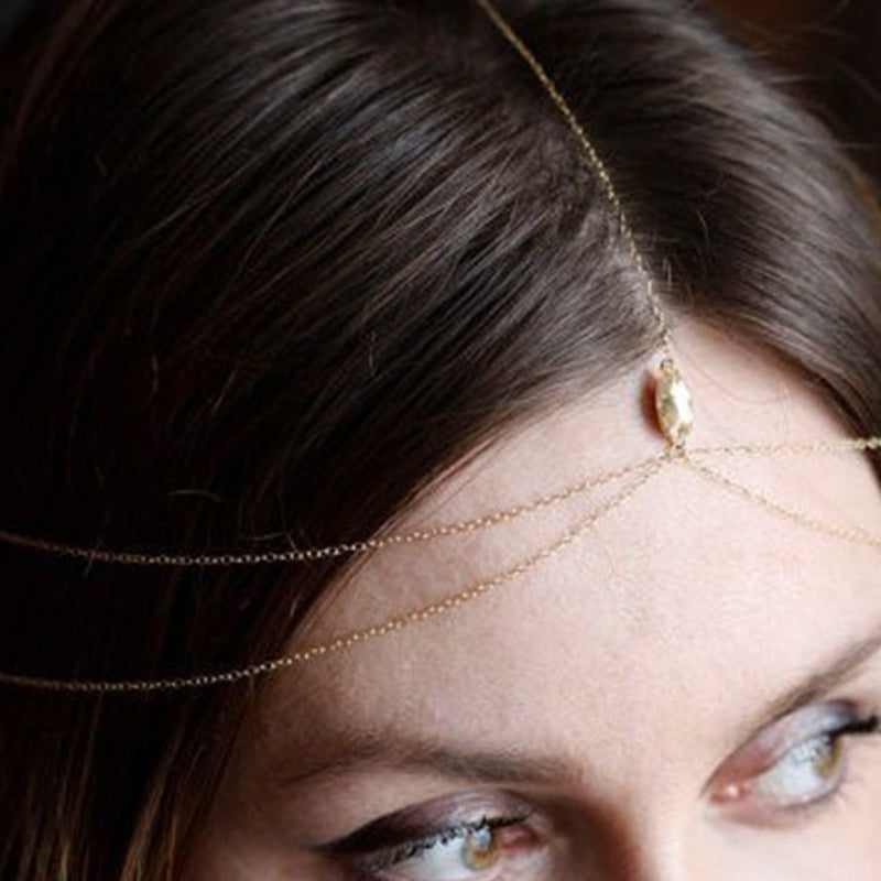 Bohemian Crystal Fashion Bridal Hair Chain Jewelry