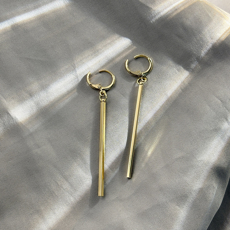 Long Geometric Drop Earrings