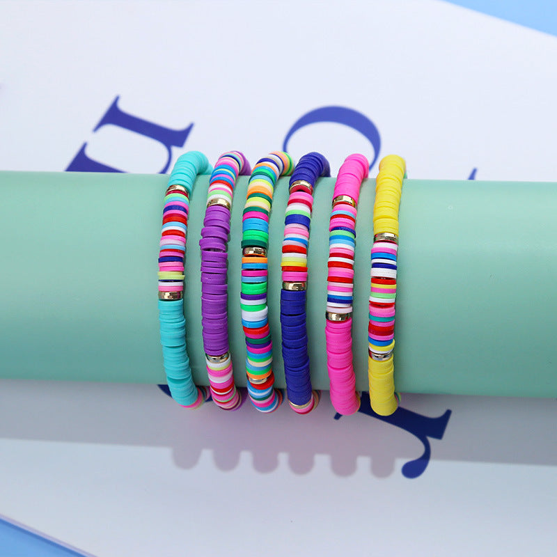 Polymer Clay Beads Bracelet Multicolor