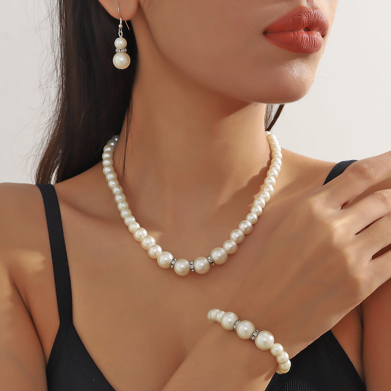 Vintage Pearl Wedding Bridal Jewelry Set