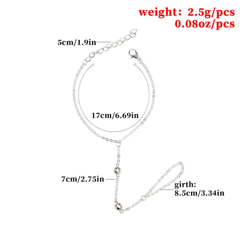 Link Chain Bracelet Beads Finger Ring