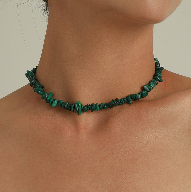Irregular Natural Crushed Stone Necklace for Women