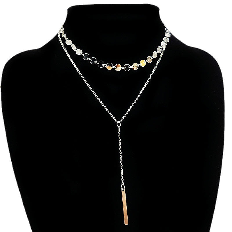 Sexy Multi-layer Sequined Necklace Tassel Chain