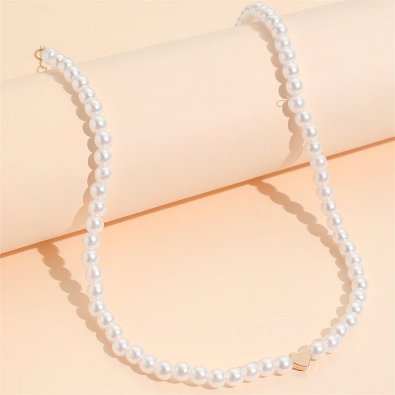 Heart Pearl Necklace for Woman