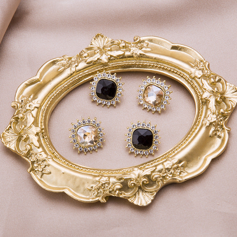 Geometric Square Rhinestone Earring