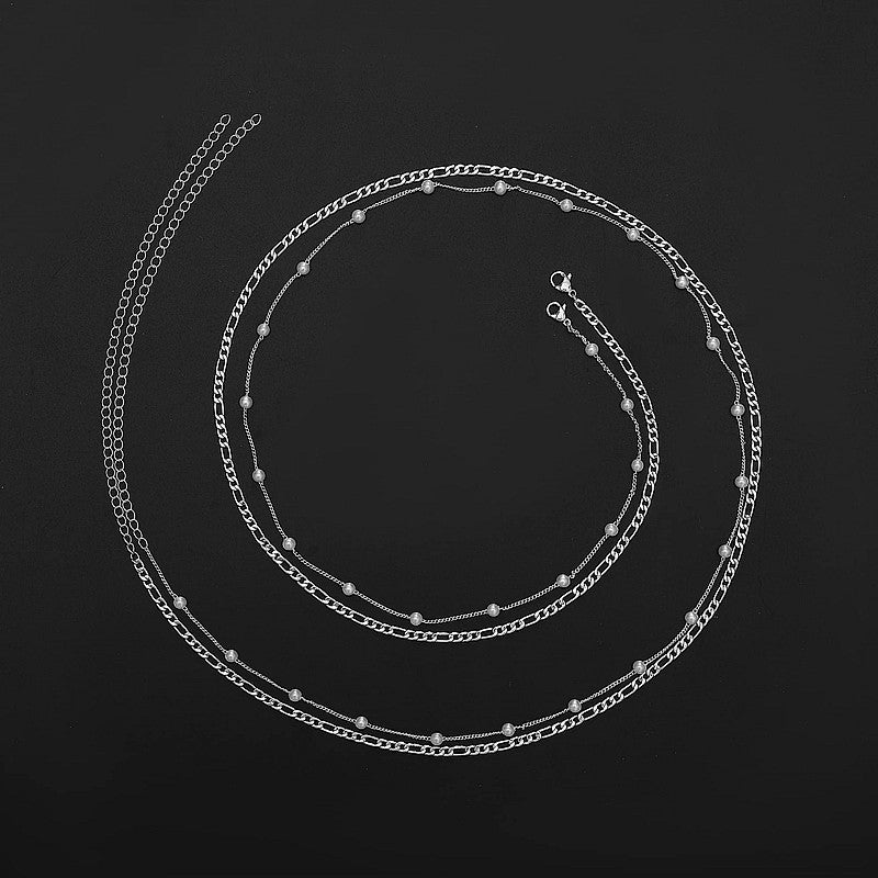 Multi Layered Bead Pearl Waist Chain