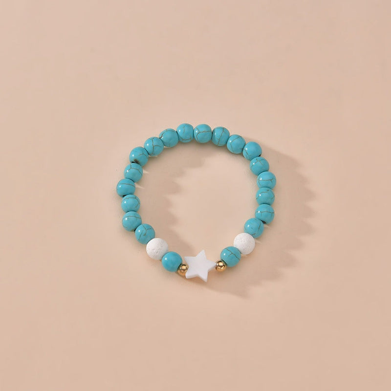 Turquoise Beaded Shell Star Bracelet