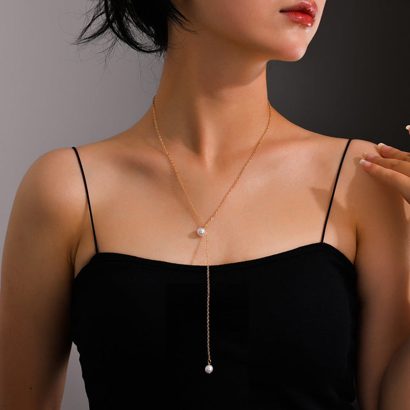 Pearl Pendant Chain Necklace