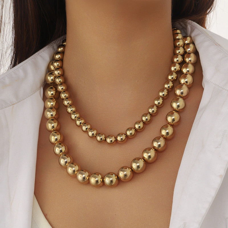 Multi-Layered Round Beaded Necklace