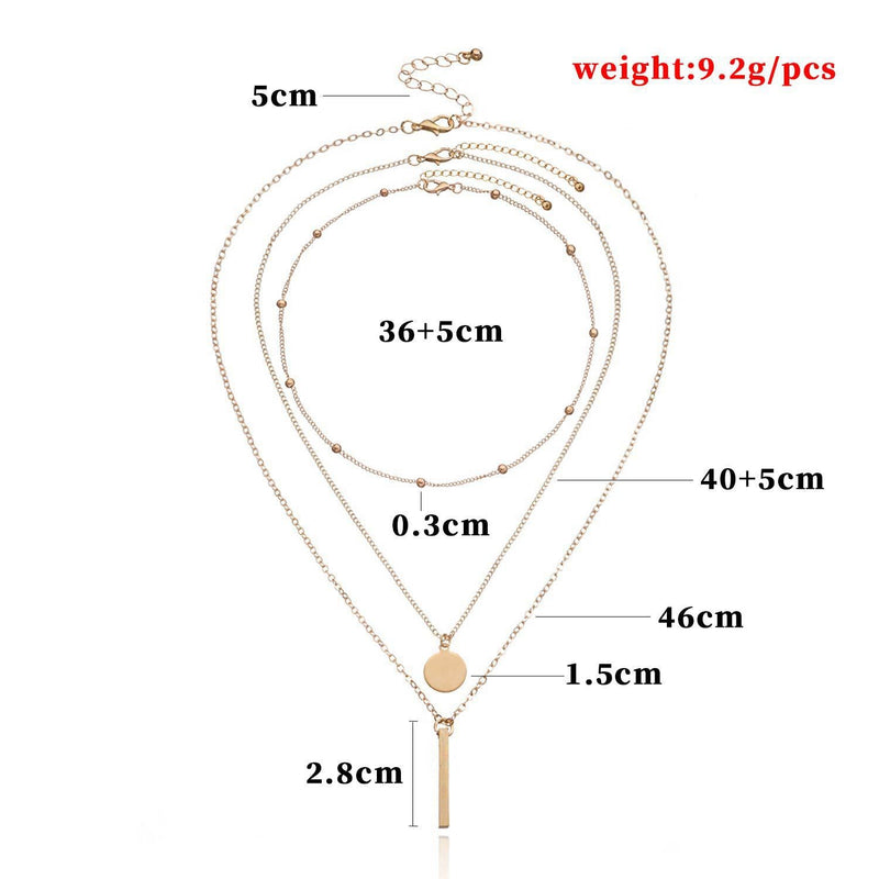 Multilayer Bar Necklace Boho Layered