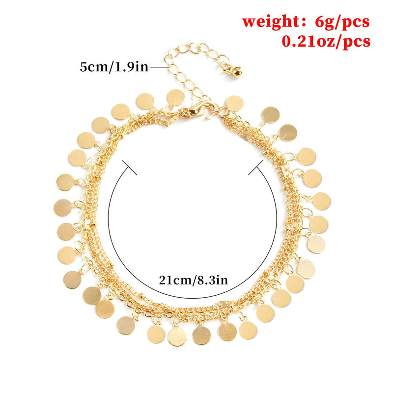Disc Tassel Bling Anklets Chain for Women