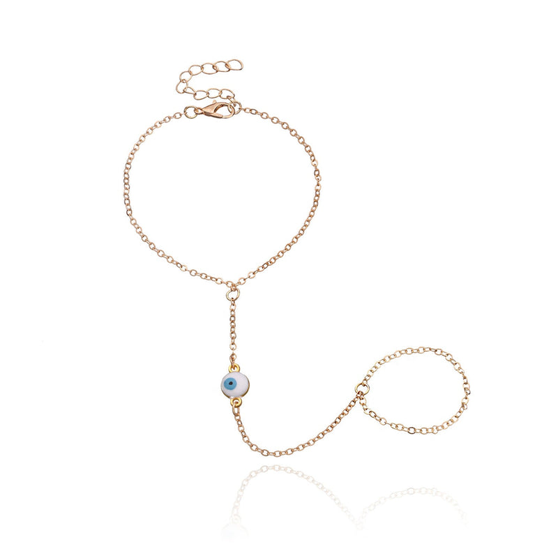 Enamel Evil Eye Charm Bracelet