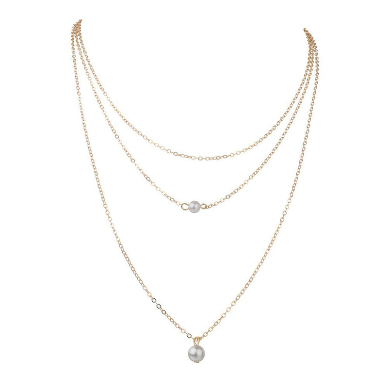 Beaded Three-layer Pearl Necklace
