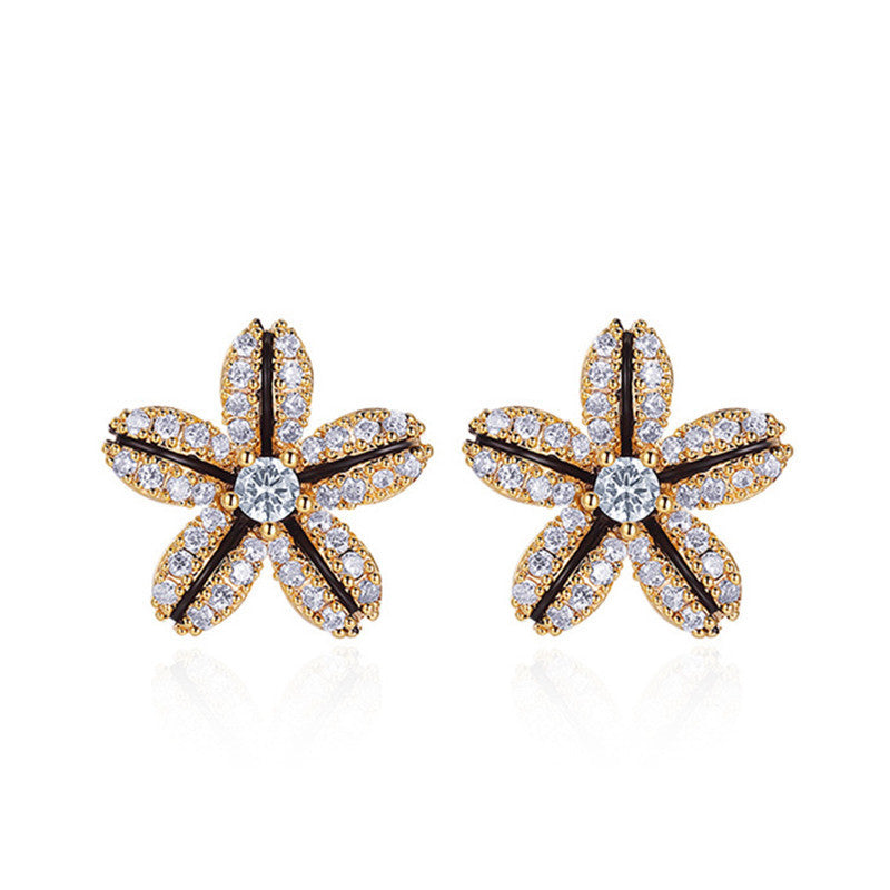 Rhinestone Flower Crystal Stud Earrings