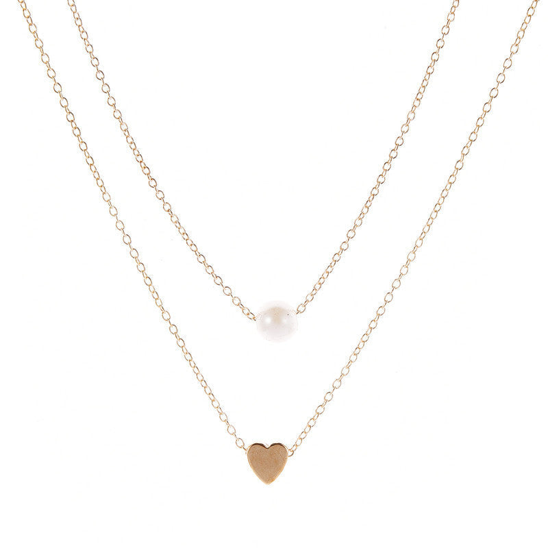 Double Layer Pendant Choker Necklace