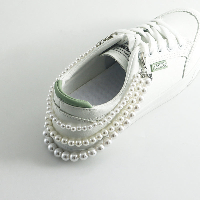 Three-Layer High Gloss Pearl Shoe Charms Chains Foot Decoration