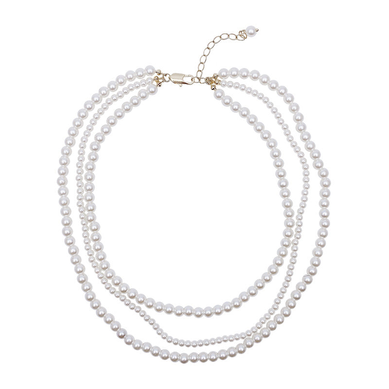 Multi-layer Artificial Pearl Beaded Necklace