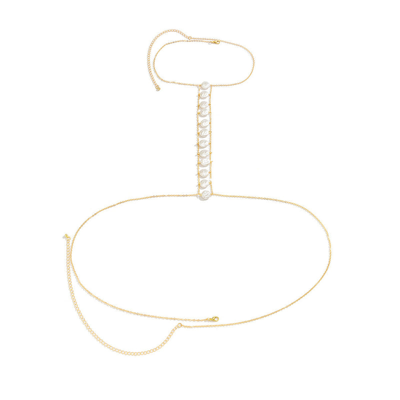 Sexy Pearl Chest Bikini Chain Fashion Jewelry Body Chain
