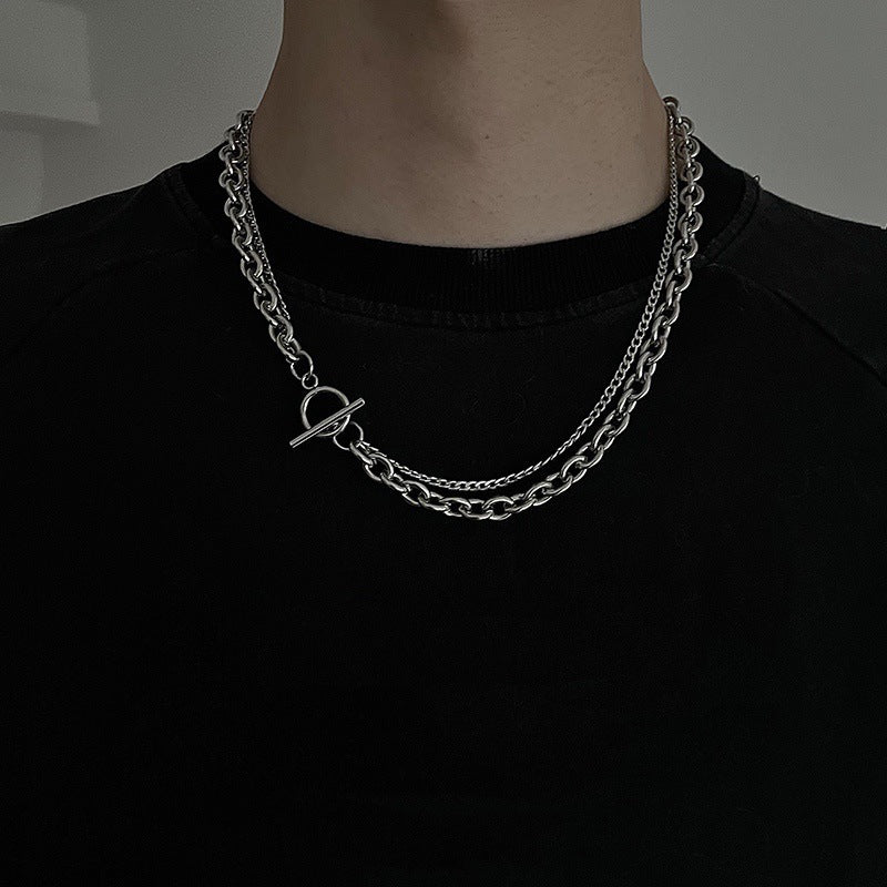 Multi Double Layer Necklace Choker Chain Necklace