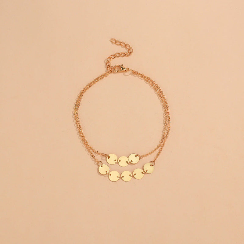 Double Layer Disc Anklet Chain