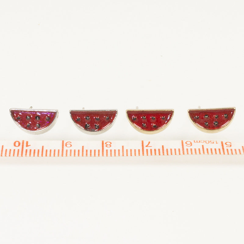 Red Enamel Fruit Watermelon Stud Earring