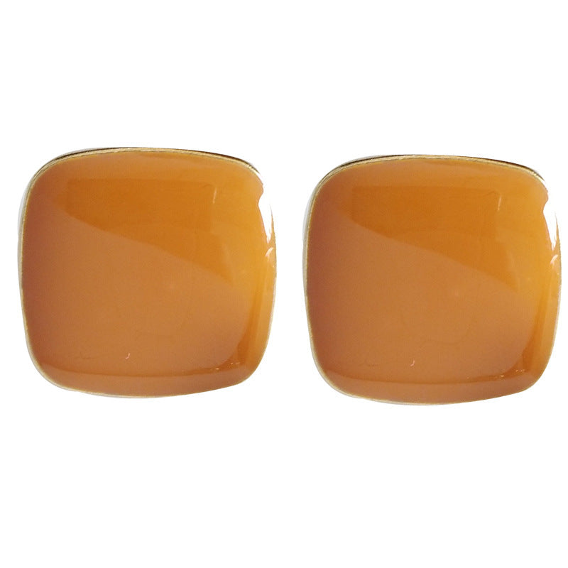 Geometric Enamel square Earrings
