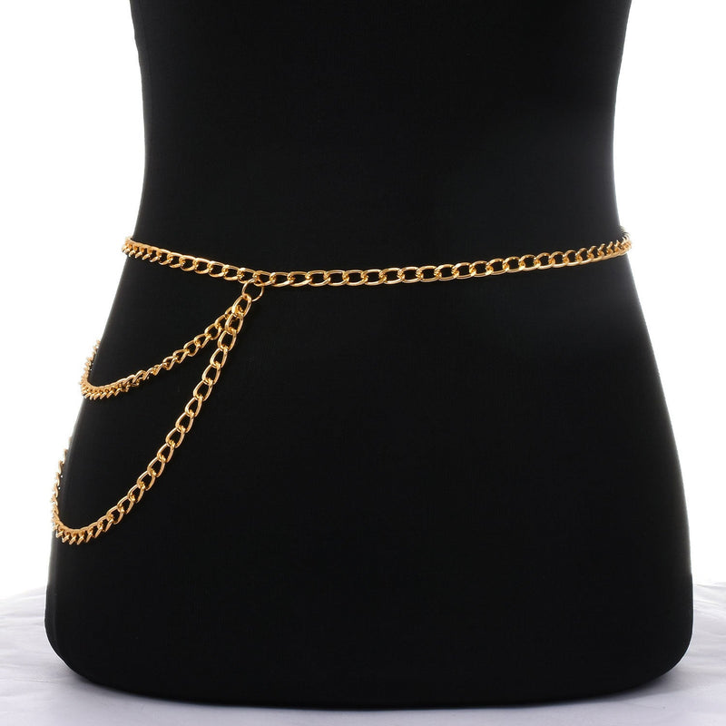 Multi-layer Exaggerated Body Chain Layer Waist Chain Belt