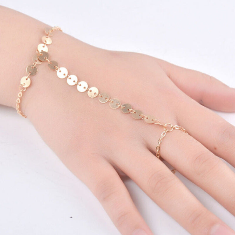 DIsc Chain Ring Hand Chains Bracelet