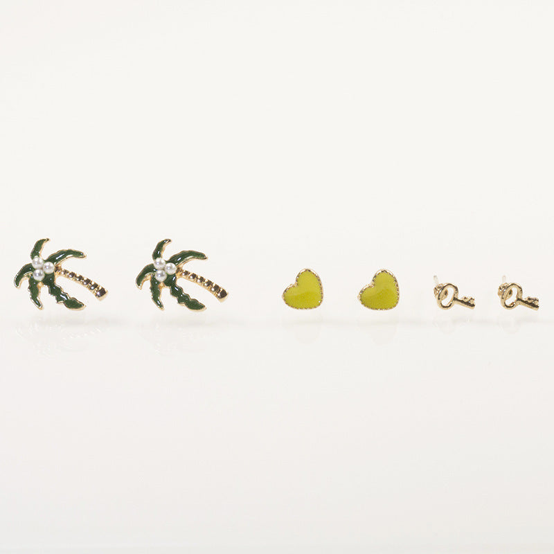 Coconut love stud earrings set