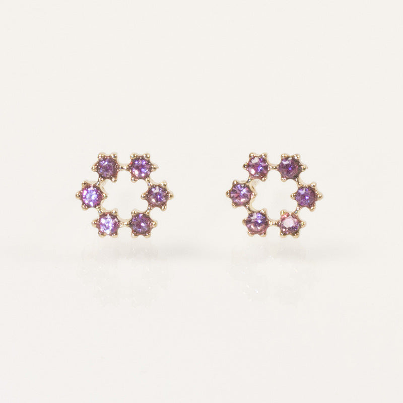 Rhinestone Ring Stud Earring