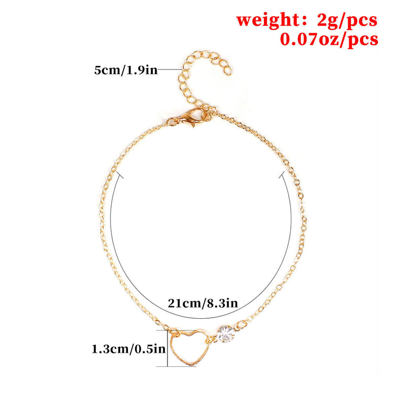 Heart Pendant Anklet Chain Foot Bracelet