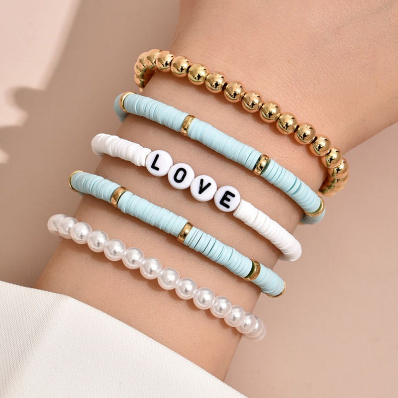 Bohemian Colorful Elastic Beaded Bracelet for Women