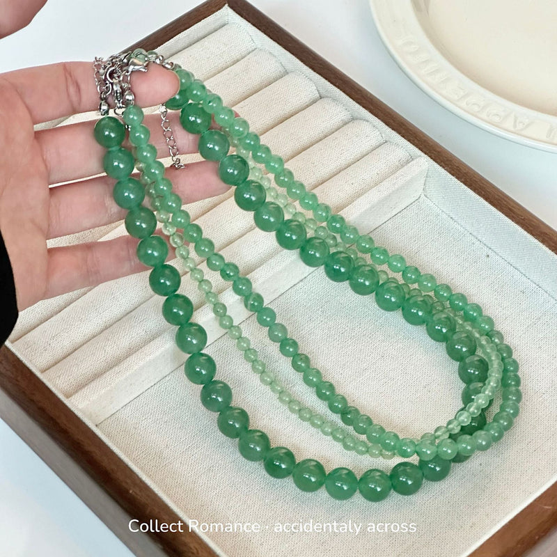 Nature Stone Aventurine Beaded Necklace
