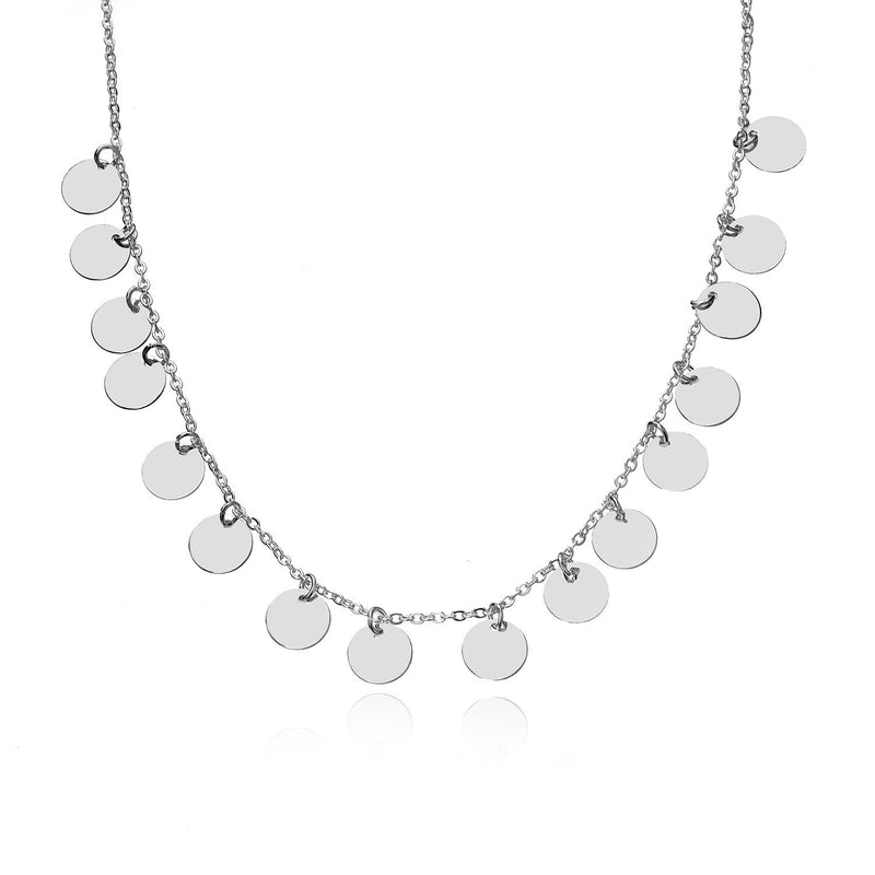 Round Disc Pendant Necklaces for Women