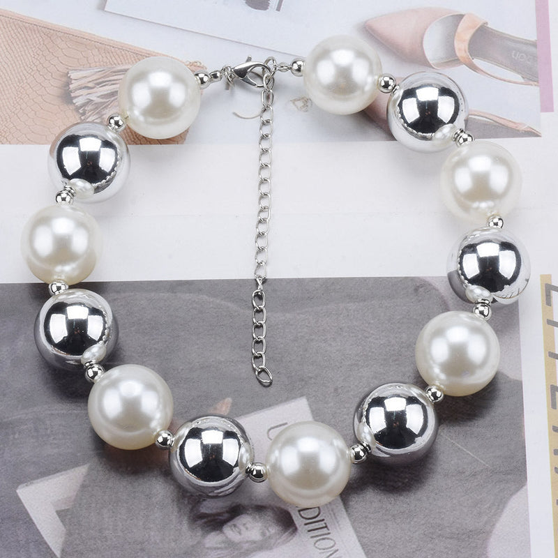 Chunky Choker Necklace Pearl Statement Necklace