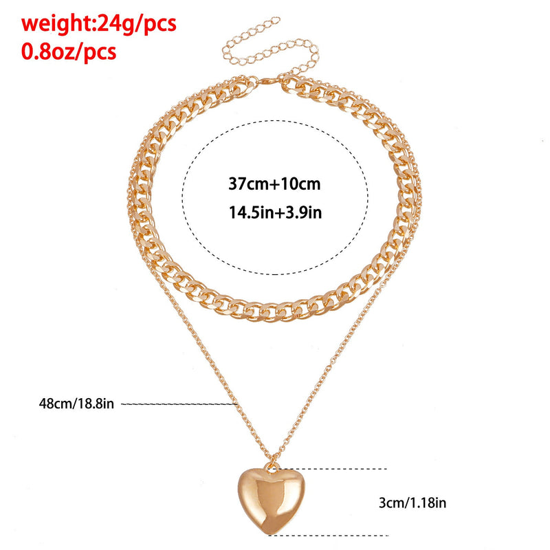 Double Layered Heart Pendant Necklace