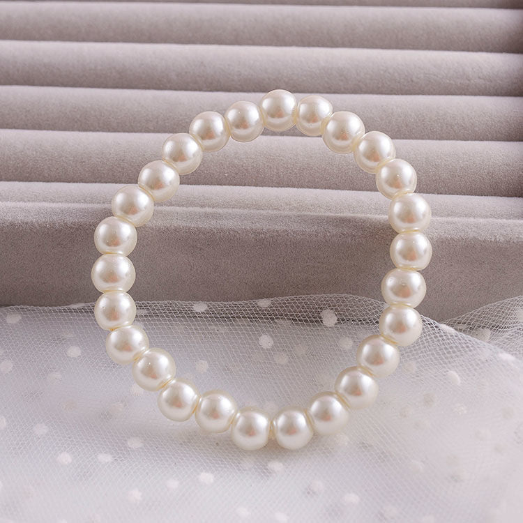 Elegant Glass Pearl Beaded Bracelet