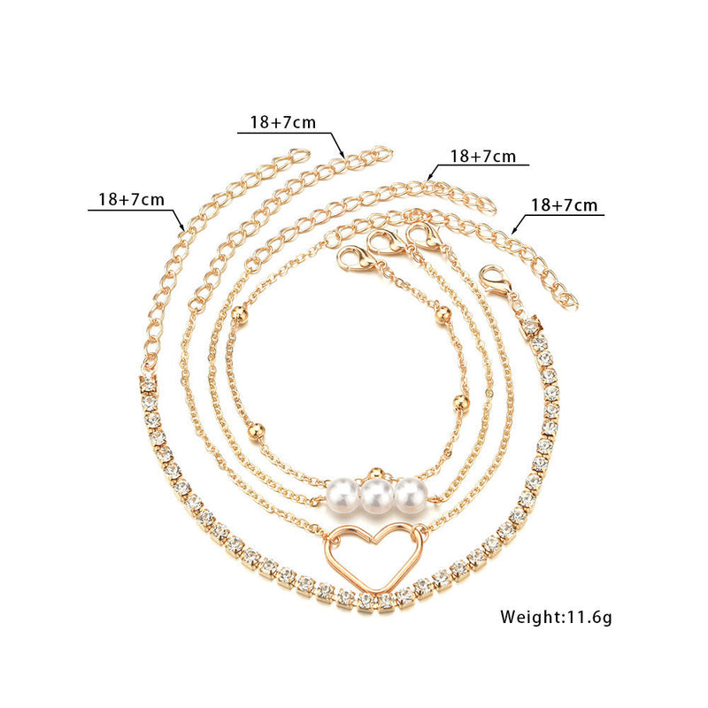Love Heart Link Chain Bracelet