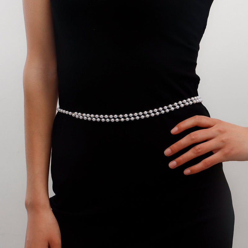 Pearl Beads Waist Chain Layered Belly Chains