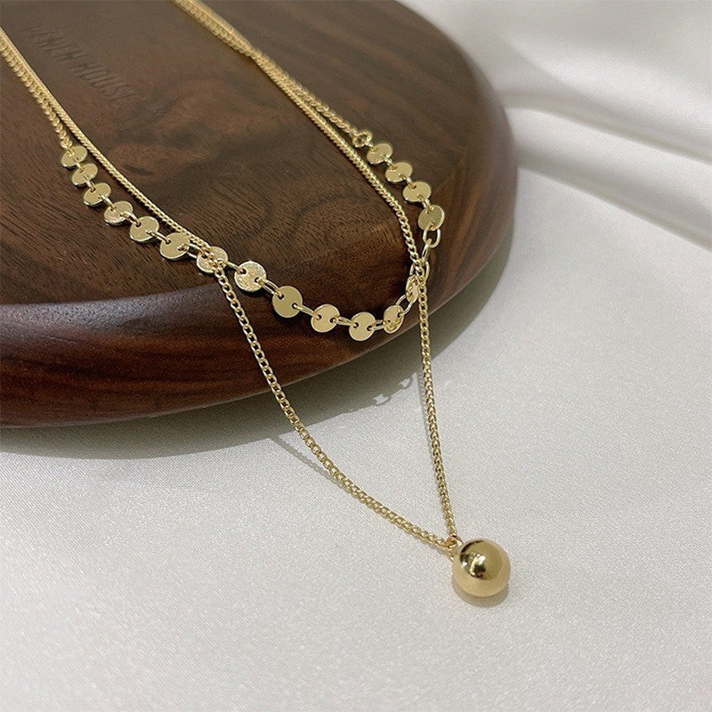 Round Ball Double Layer Necklace