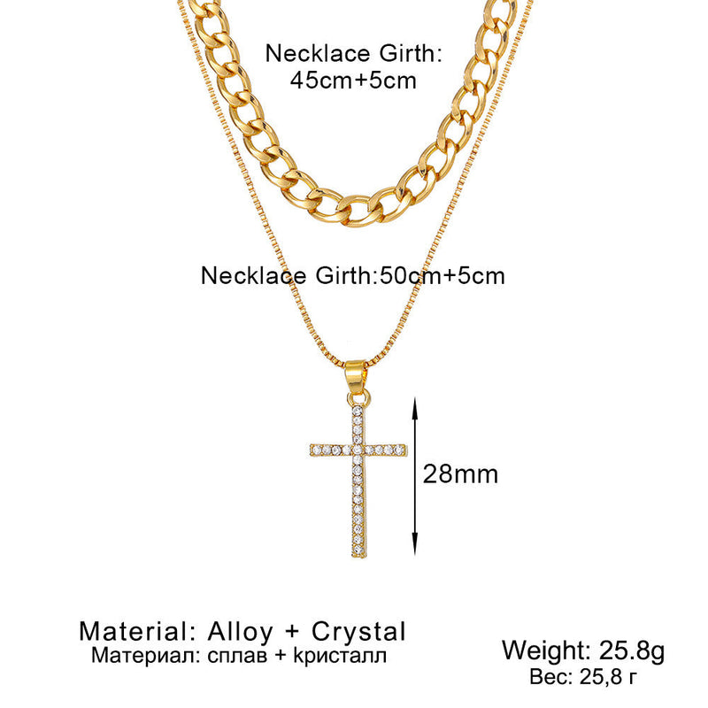 Vintage Gold Plated Double Layer Chain Necklace