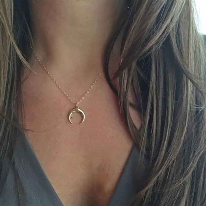 Horn Pendant Charms Necklace