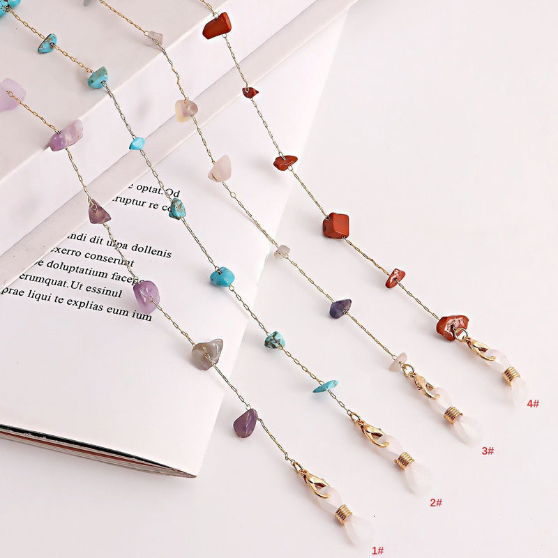 Women Sunglasses Holder Natural Stone Turquoise Sunglass Chain